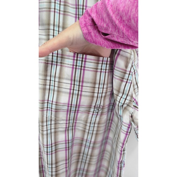 Ariat Pro Series Mens Plaid Shirt Sz Large NEW Short Sleeve Moisture Wicking SPF - Picture 3 of 10